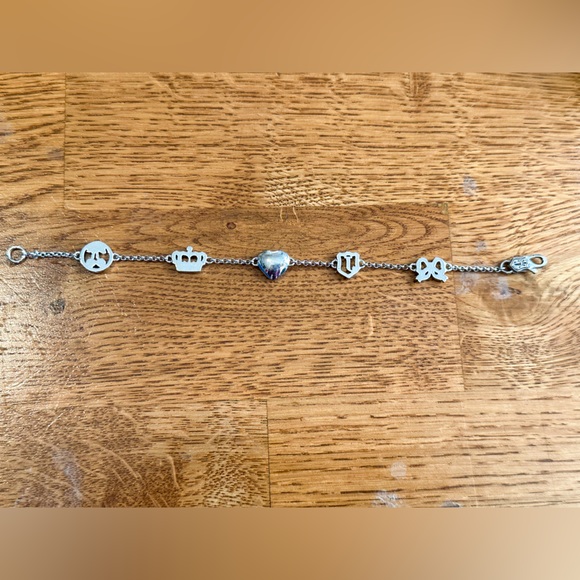 Y2K Juicy Couture Silver Color Bracelet with Heart, Cherry, Crown & Bow. - Picture 4 of 4